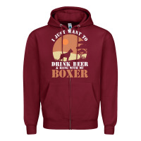 Burgundy boxer beer dog lover t  shirt boxer beer dog lover t  shirt Zipper Hoodie - linhVisuals