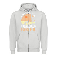 Dove Grey boxer beer dog lover t  shirt boxer beer dog lover t  shirt Zipper Hoodie - linhVisuals