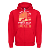 Red boxer beer dog lover t  shirt boxer beer dog lover t  shirt Zipper Hoodie - linhVisuals