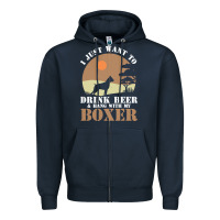 Navy boxer beer dog lover t  shirt boxer beer dog lover t  shirt Zipper Hoodie - linhVisuals