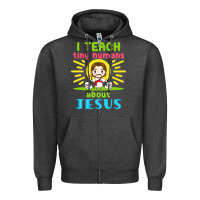 Charcoal Heather i teach tiny humans about jesus Zipper Hoodie - linhVisuals