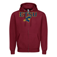 Burgundy etsu buccaneers Zipper Hoodie - linhVisuals