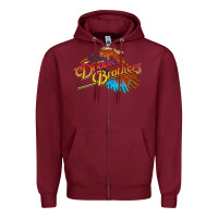 Burgundy The Doobie Brothers Zipper Hoodie - linhVisuals