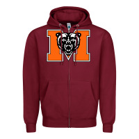 Burgundy mercer bears Zipper Hoodie - linhVisuals