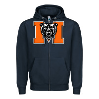 Navy mercer bears Zipper Hoodie - linhVisuals