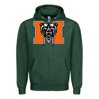 Sports Green mercer bears Zipper Hoodie - linhVisuals