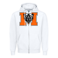 White mercer bears Zipper Hoodie - linhVisuals