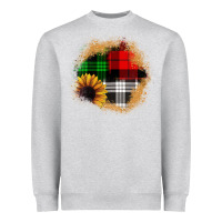 Heather Grey sunflower christmas patch3 Heavyweight Sweatshirt - JahusDesignShop