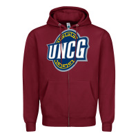 Burgundy unc greensboro spartans Zipper Hoodie - linhVisuals
