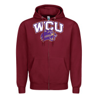 Burgundy western carolina catamounts Zipper Hoodie - linhVisuals