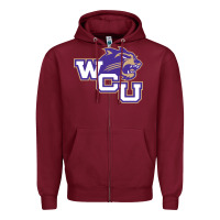 Burgundy western carolina catamounts Zipper Hoodie - linhVisuals