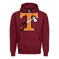 Burgundy tecumseh junior senior high school Zipper Hoodie - linhVisuals