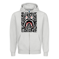 Dove Grey Bape Shark Army Zipper Hoodie - linhVisuals