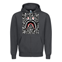 Smoke Bape Shark Army Zipper Hoodie - linhVisuals