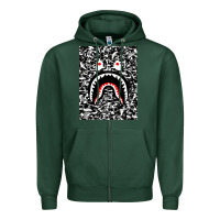 Sports Green Bape Shark Army Zipper Hoodie - linhVisuals
