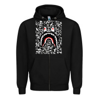Black Bape Shark Army Zipper Hoodie - linhVisuals