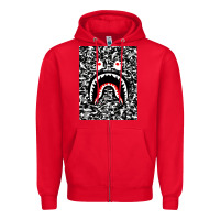 Red Bape Shark Army Zipper Hoodie - linhVisuals