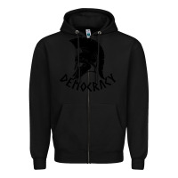 Black democracy Zipper Hoodie - linhVisuals