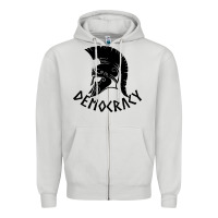 Dove Grey democracy Zipper Hoodie - linhVisuals
