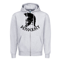Heather Grey democracy Zipper Hoodie - linhVisuals