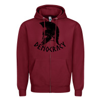 Burgundy democracy Zipper Hoodie - linhVisuals