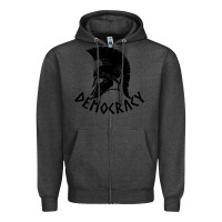 Charcoal Heather democracy Zipper Hoodie - linhVisuals