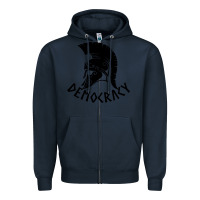 Navy democracy Zipper Hoodie - linhVisuals