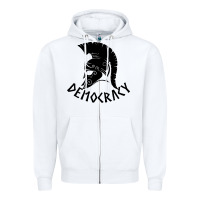 White democracy Zipper Hoodie - linhVisuals