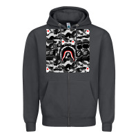 Smoke Bape Shark Army Zipper Hoodie - linhVisuals