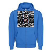 True Royal Bape Shark Army Zipper Hoodie - linhVisuals