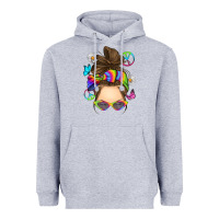 Heather Grey messy bun tie dye Heavyweight Hoodie - RanaPortraitStore