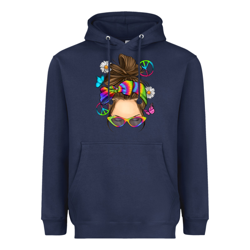 Messy Bun Tie Dye Heavyweight Hoodie by RanaPortraitStore | Teevron