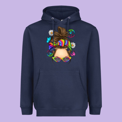 Messy Bun Tie Dye Heavyweight Hoodie Designed By Ranaportraitstore