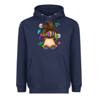 Navy messy bun tie dye Heavyweight Hoodie - RanaPortraitStore