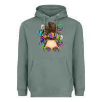 Sage messy bun tie dye Heavyweight Hoodie - RanaPortraitStore