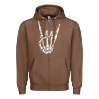 Chestnut rock on skeleton hand Zipper Hoodie - linhVisuals