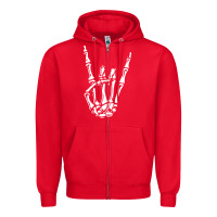 Red rock on skeleton hand Zipper Hoodie - linhVisuals