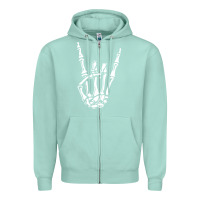 Seafoam rock on skeleton hand Zipper Hoodie - linhVisuals