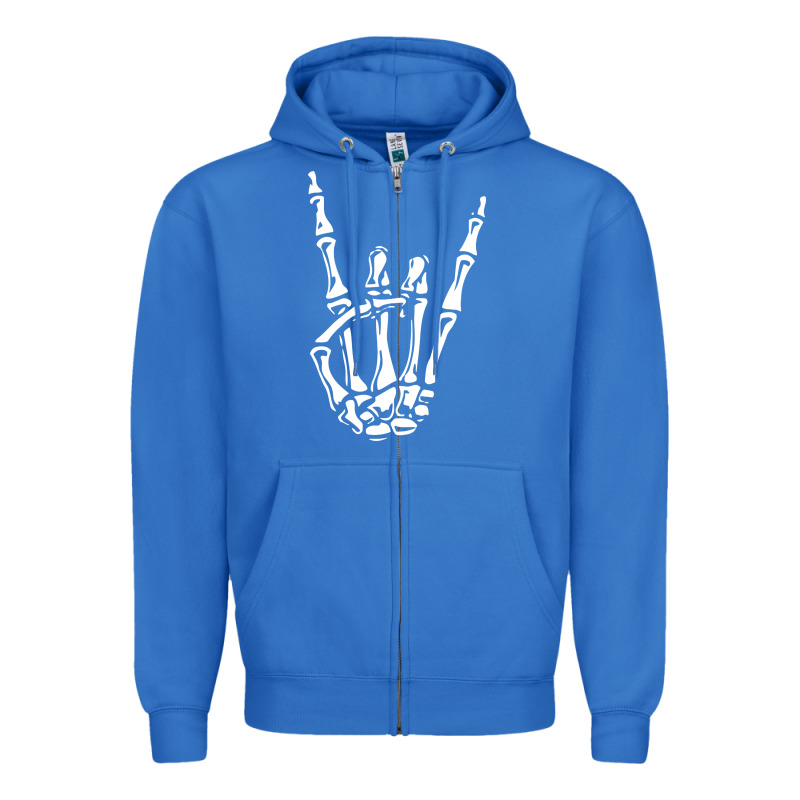 Rock On Skeleton Hand Zipper Hoodie by linhVisuals | Teevron