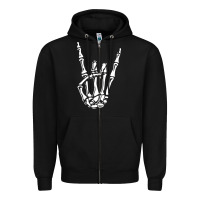 Black rock on skeleton hand Zipper Hoodie - linhVisuals