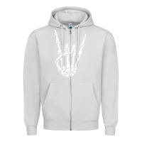 Dove Grey rock on skeleton hand Zipper Hoodie - linhVisuals