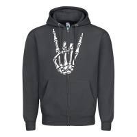 Smoke rock on skeleton hand Zipper Hoodie - linhVisuals