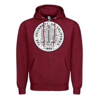 Burgundy university of california Zipper Hoodie - linhVisuals