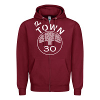 Burgundy the town Zipper Hoodie - linhVisuals