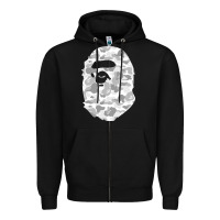 Black Gorilla Head Shot Zipper Hoodie - linhVisuals