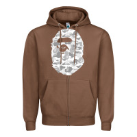Chestnut Gorilla Head Shot Zipper Hoodie - linhVisuals