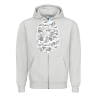 Dove Grey Gorilla Head Shot Zipper Hoodie - linhVisuals
