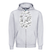 Heather Grey Gorilla Head Shot Zipper Hoodie - linhVisuals