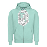 Seafoam Gorilla Head Shot Zipper Hoodie - linhVisuals