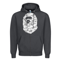 Smoke Gorilla Head Shot Zipper Hoodie - linhVisuals